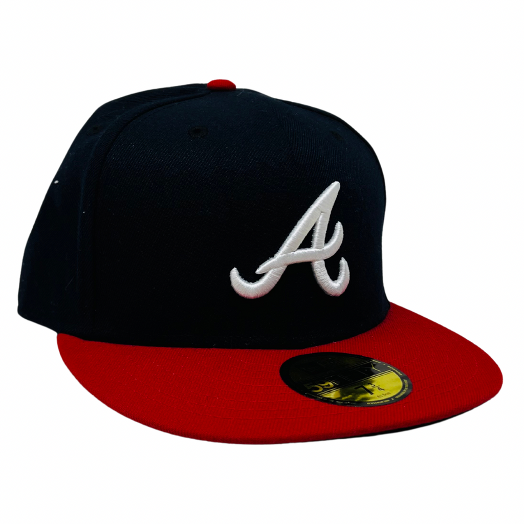 N373O Gorra SnapBack New Era Atlanta Braves Black On White 59FIFTY - Calzado de mujer y hombre