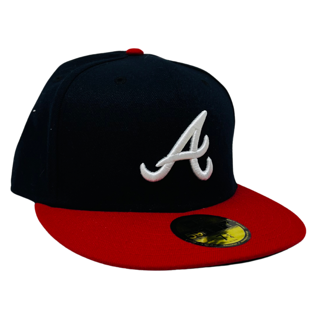 N373O Gorra SnapBack New Era Atlanta Braves Black On White 59FIFTY - Calzado de mujer y hombre