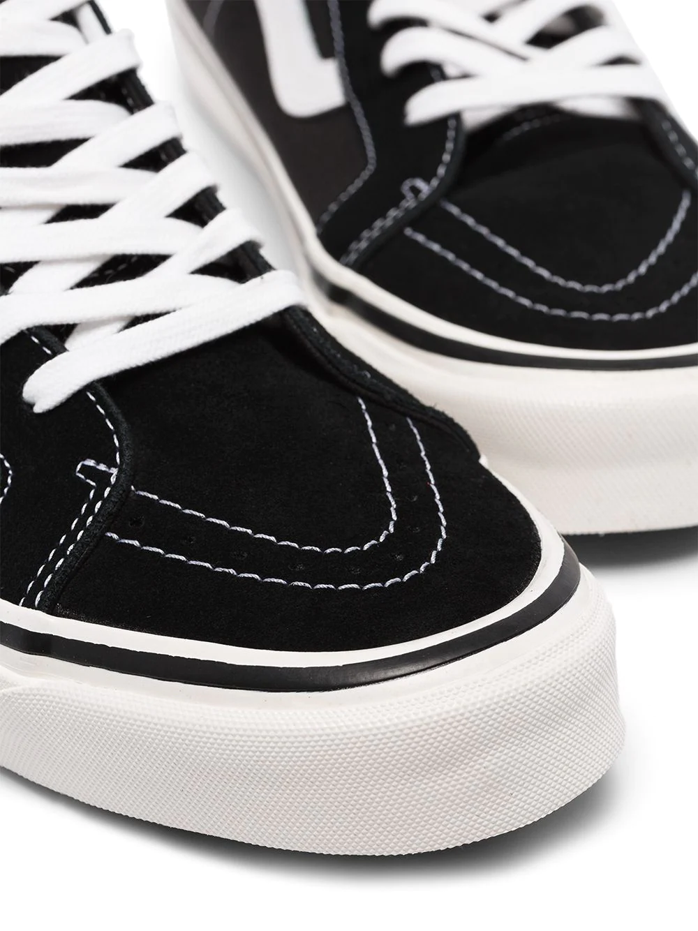 N370 Vans SK8 Hi SLIM zapatos de skate en blanco y negro GAMUZA PIEL - Calzado de mujer y hombre