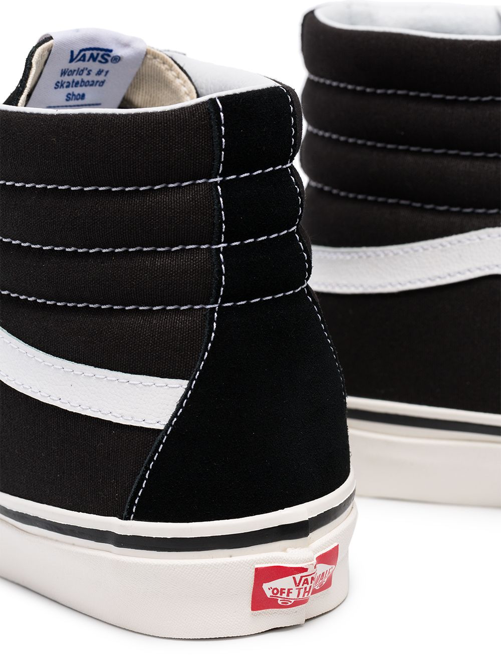 N370 Vans SK8 Hi SLIM zapatos de skate en blanco y negro GAMUZA PIEL - Calzado de mujer y hombre