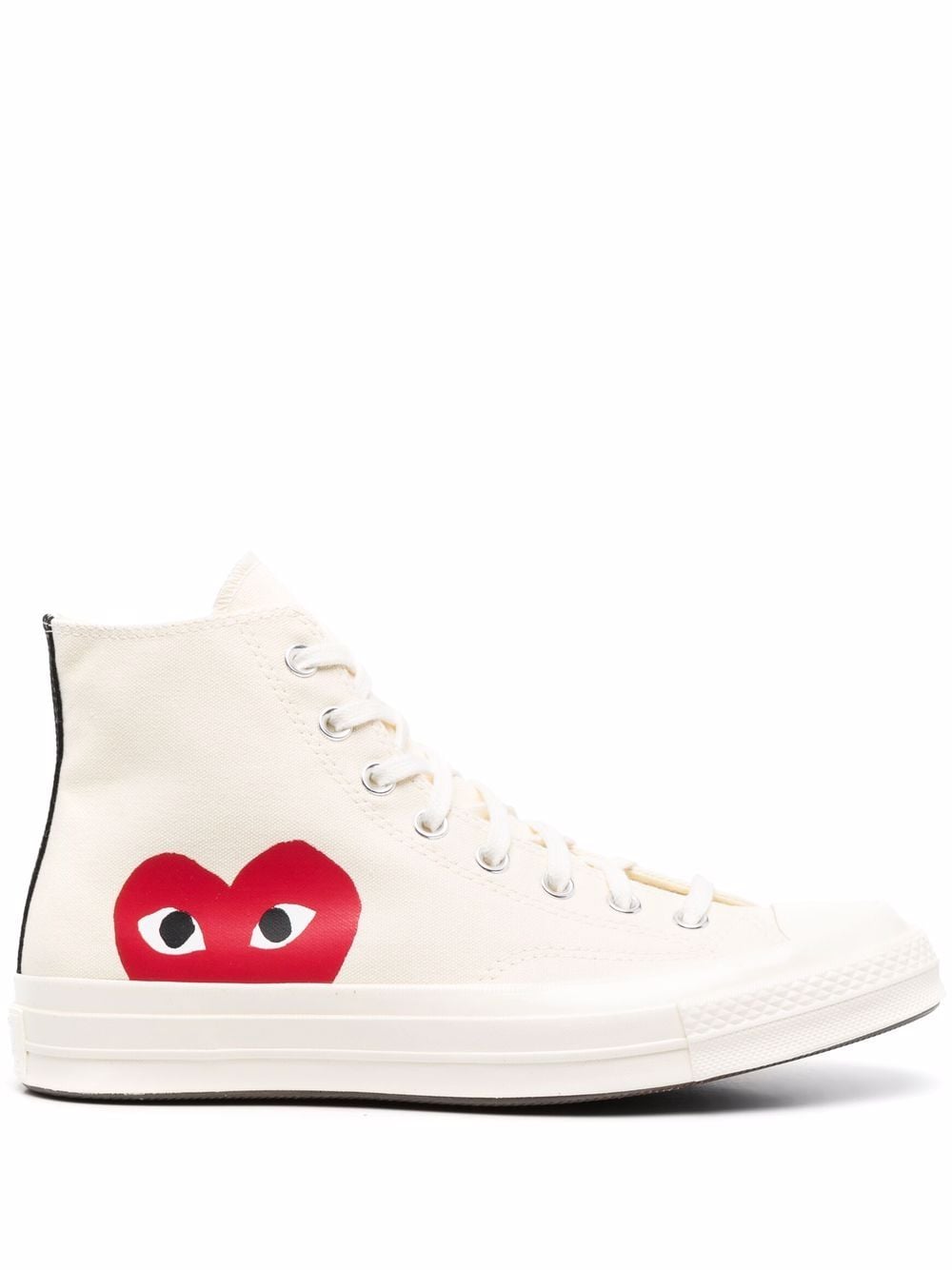 N373O tenis altos de Comme Des Garçons Play x Converse Marfil - Calzado de mujer y hombre