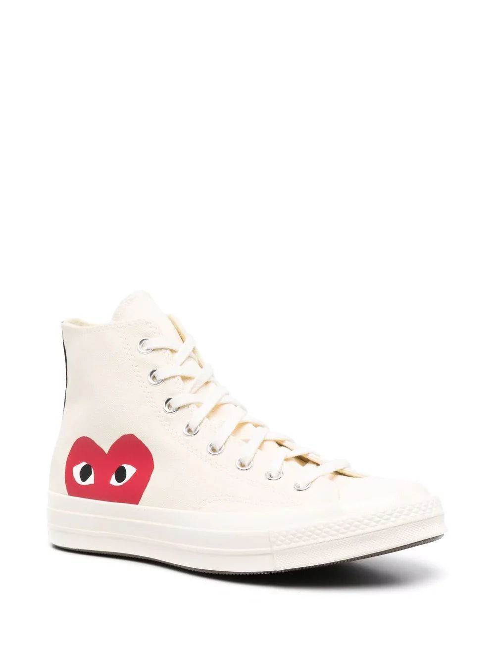 N373O tenis altos de Comme Des Garçons Play x Converse Marfil - Calzado de mujer y hombre