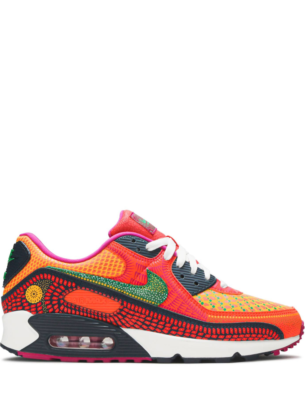 N372O Air Max 90 'Dia de los Muertos' Deep Ocean/Sail/University Gold/Cactus Flower Marathon Running Zapatos - Calzado de mujer y hombre