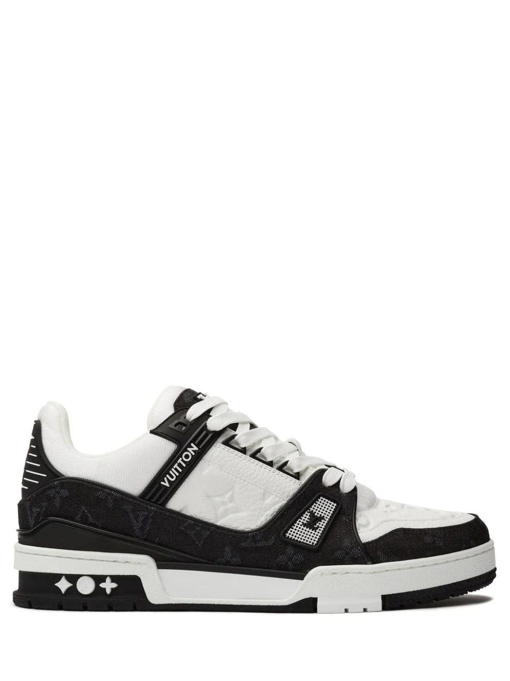 (G5) LOUIS VUITTON LV MONOGRAM BLACK DENIM SNEAKER TRAINER Negro blanco - Calzado de mujer y hombre