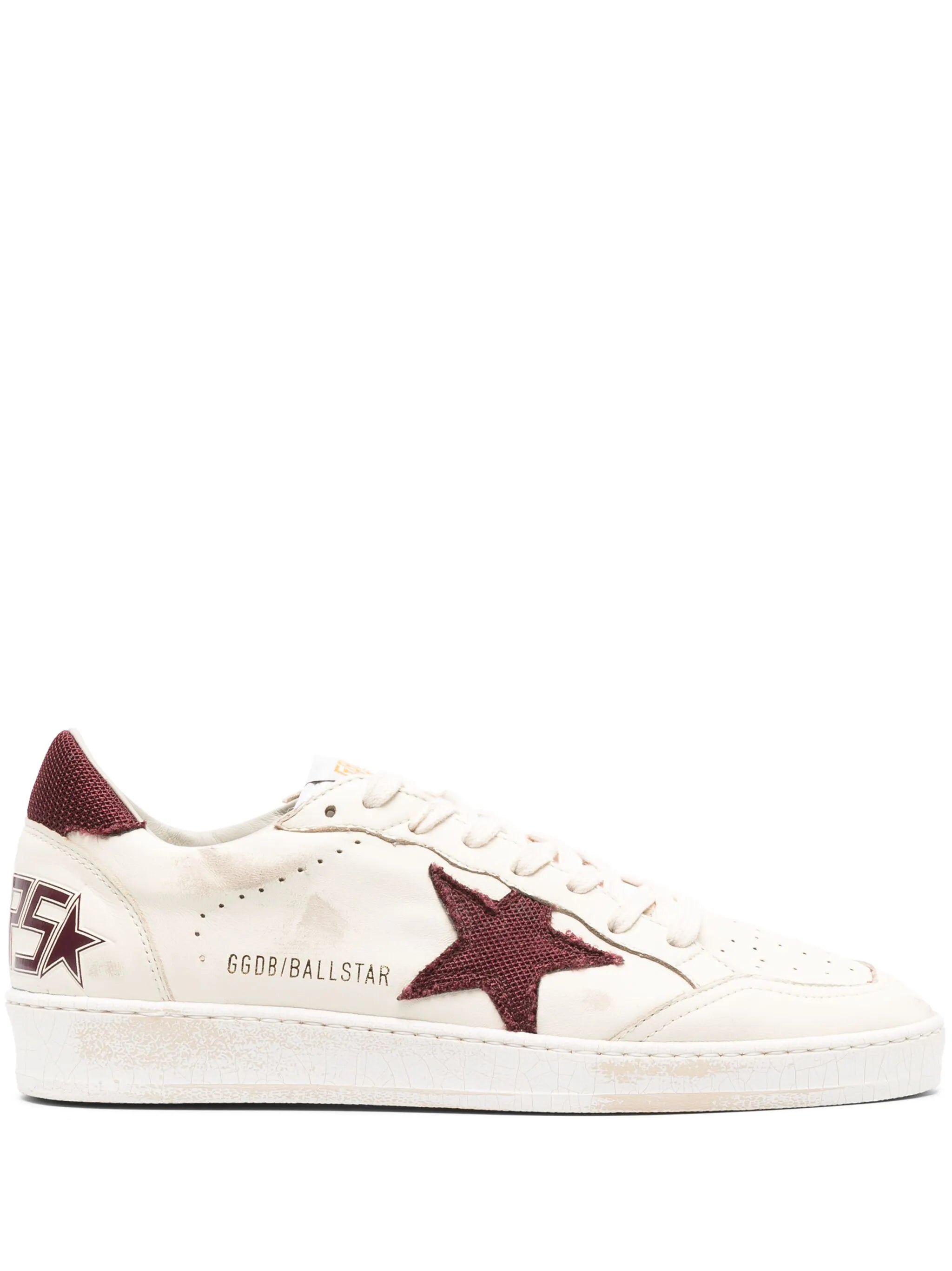 tenis Ball Star Golden Goose Beige Burgundy Vino
