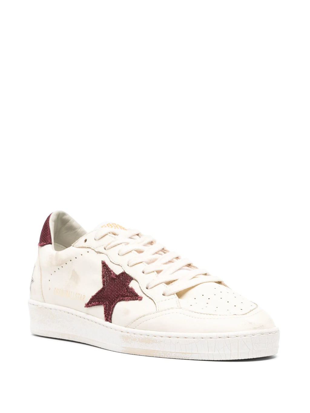 tenis Ball Star Golden Goose Beige Burgundy Vino