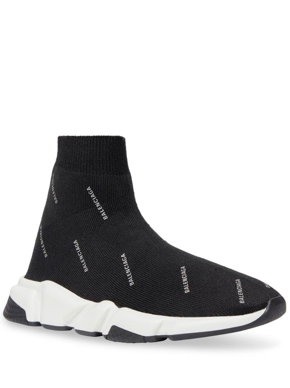 Balenciaga Speed Balenciaga Trainer Mid Logo Print Black