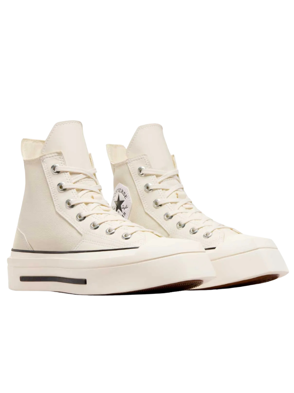 Tenis Converse de Plataforma Chuck 70 De Luxe Squared Blancos en Bota de Lona para Mujer