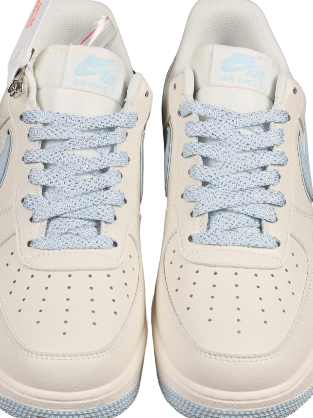N372O Nike Air Force 1 07 Low Keep Fresh Beige Blue Silver Azul Plata