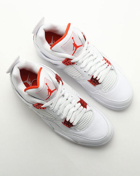 N372O air jordan retro 4 blanco rojo red metallic - Calzado de mujer y hombre