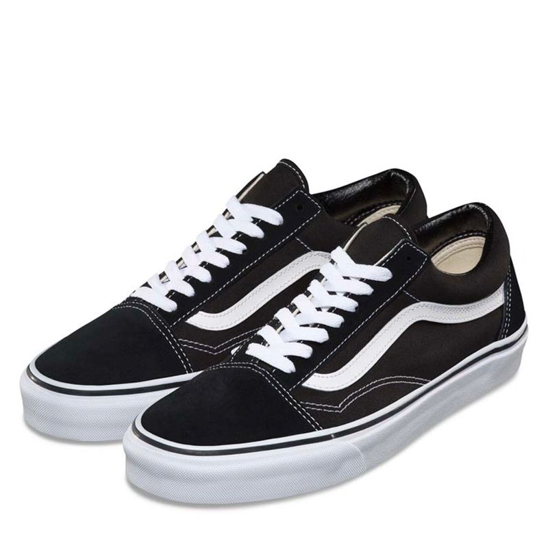 N370O Vans Tenis Vans tenis Old Skool Negro Gamuza - Calzado de mujer y hombre