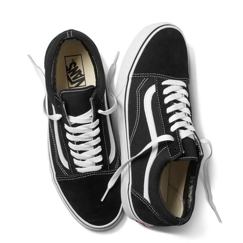 N370O Vans Tenis Vans tenis Old Skool Negro Gamuza - Calzado de mujer y hombre