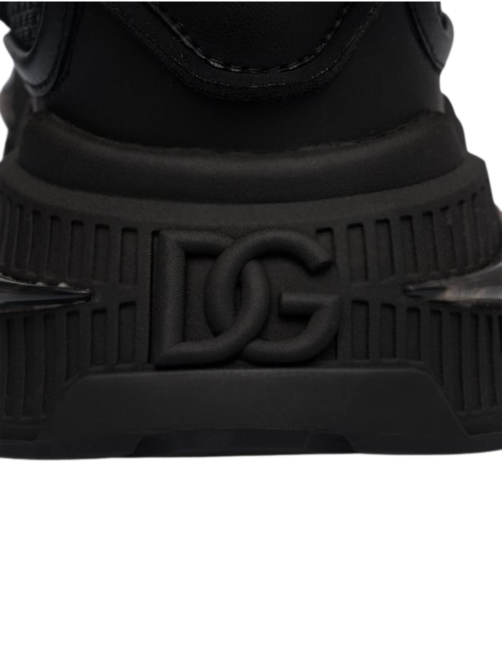 N373O DOLCE&GABBANA AIRMASTER LOGO COMBO SNEAKERS IN BLACK