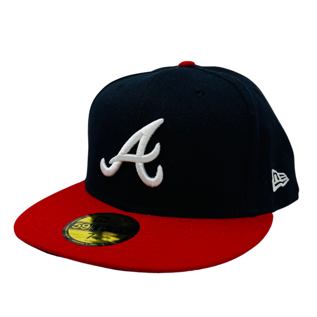 N373O Gorra SnapBack New Era Atlanta Braves Black On White 59FIFTY - Calzado de mujer y hombre