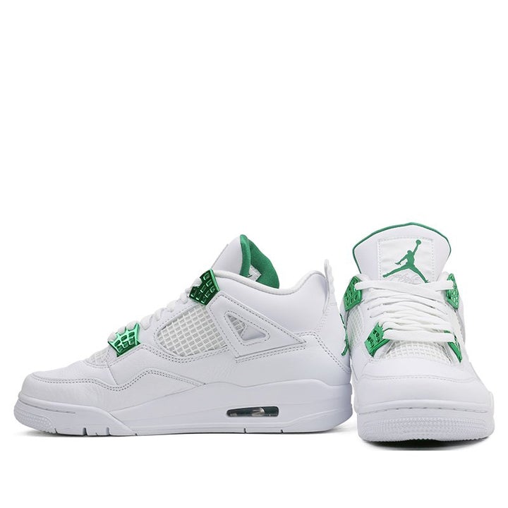 N370O air jordan retro 4 blanco verde green metallic - Calzado de mujer y hombre