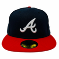 N373O Gorra SnapBack New Era Atlanta Braves Black On White 59FIFTY - Calzado de mujer y hombre