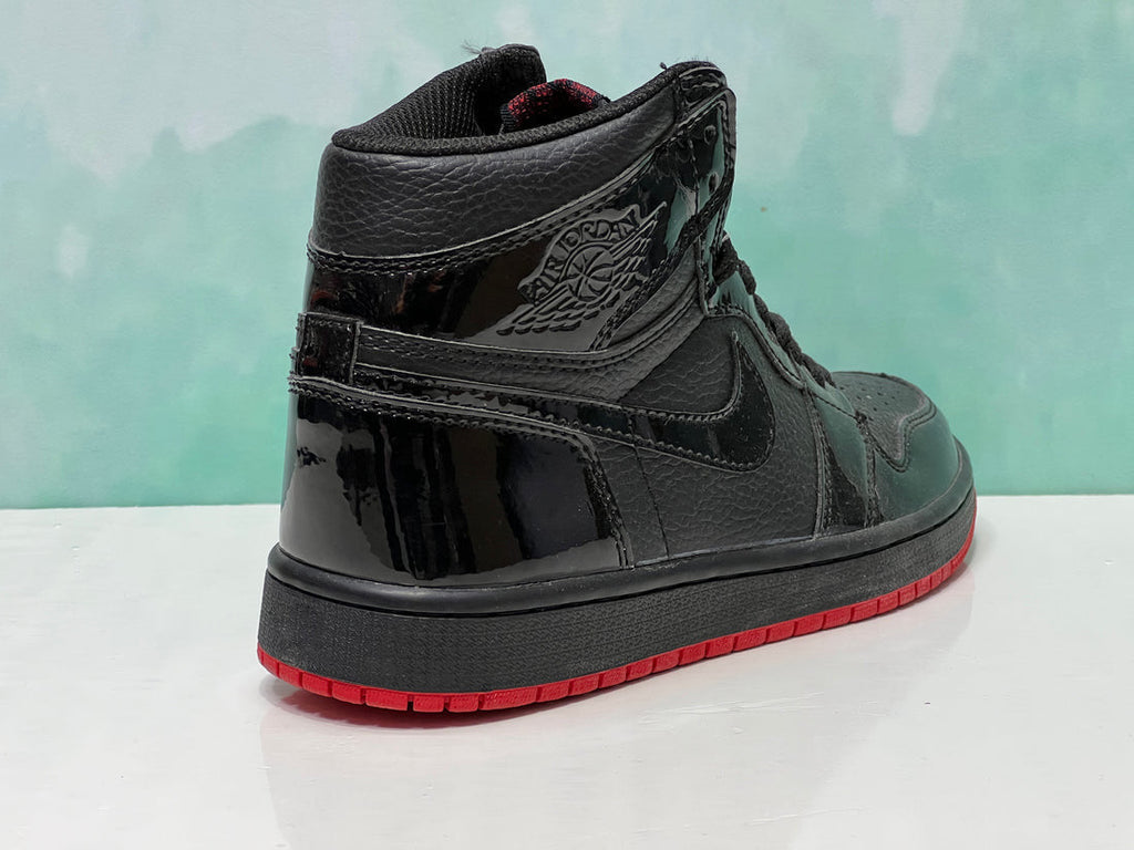 N370O Air Jordan 1 Retro High OG BG JORDAN 1 PIEL NEGRO ROJO SUELA ROJA - Calzado de mujer y hombre