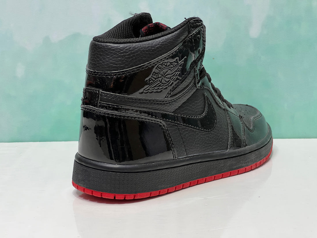 N370O Air Jordan 1 Retro High OG BG JORDAN 1 PIEL NEGRO ROJO SUELA ROJA - Calzado de mujer y hombre