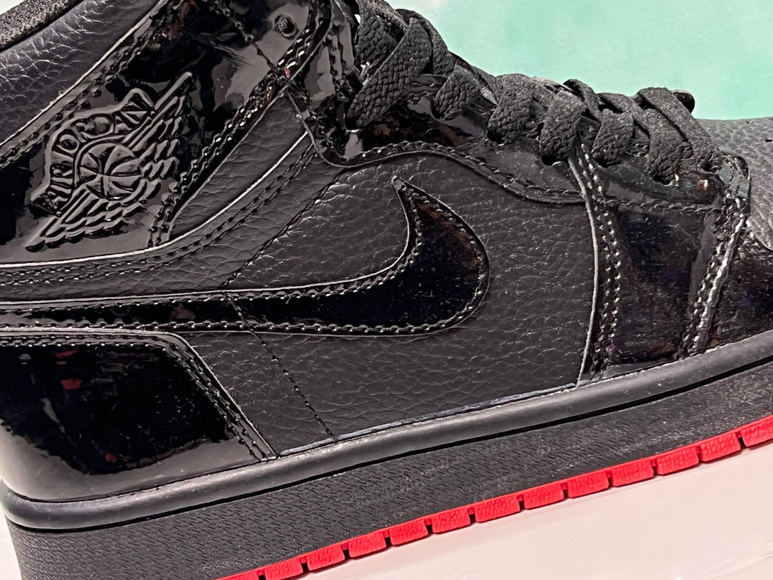 N370O Air Jordan 1 Retro High OG BG JORDAN 1 PIEL NEGRO ROJO SUELA ROJA - Calzado de mujer y hombre