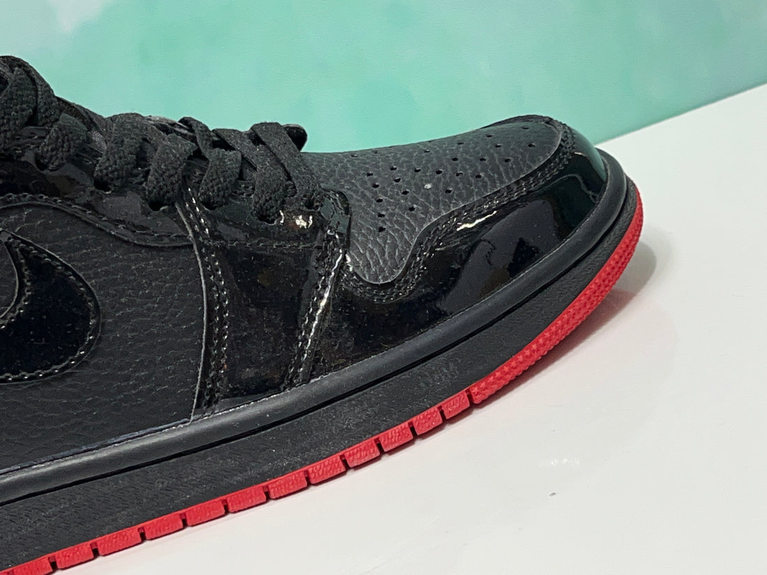 N370O Air Jordan 1 Retro High OG BG JORDAN 1 PIEL NEGRO ROJO SUELA ROJA - Calzado de mujer y hombre