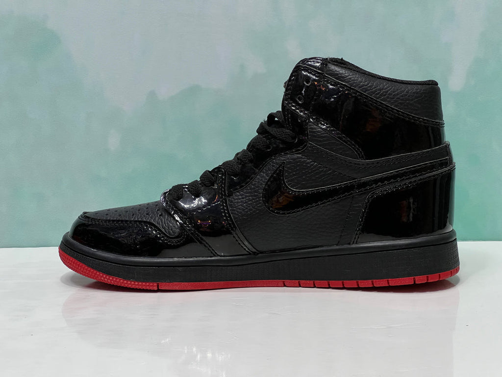 N370O Air Jordan 1 Retro High OG BG JORDAN 1 PIEL NEGRO ROJO SUELA ROJA - Calzado de mujer y hombre