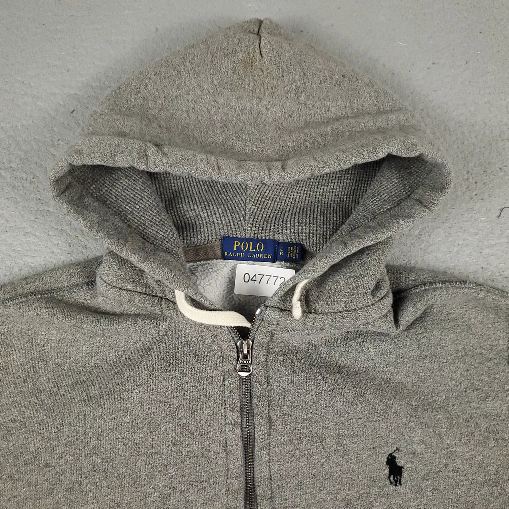N374O Polo Ralph Lauren Sueter Para Hombre Grande Gris Pony Cremalera Completa Sudadera con Capucha