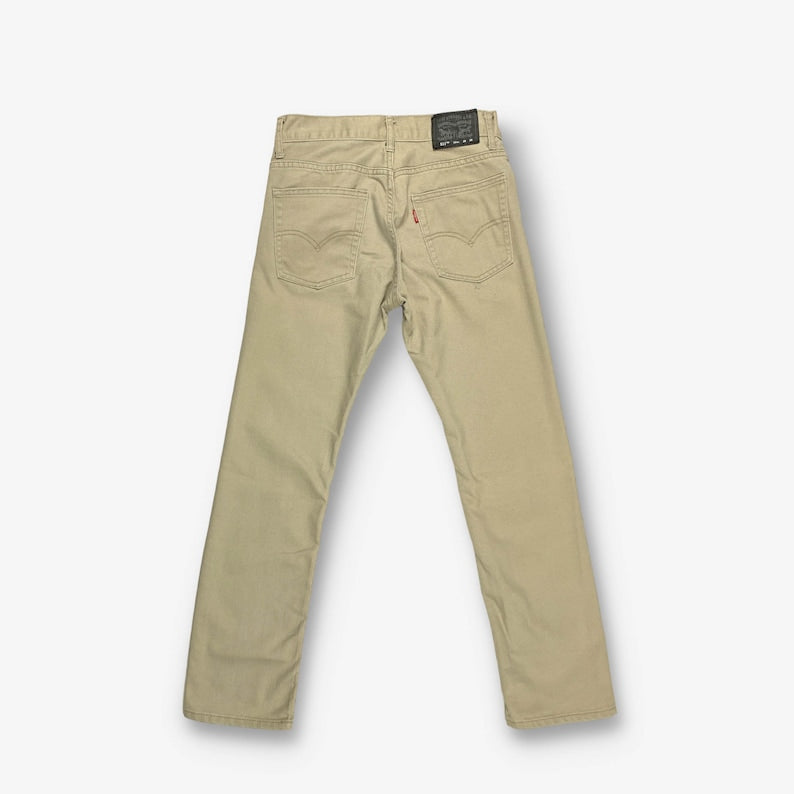 N374O Vintage Levi's 511 Slim Fit Boyfriend Jeans Beige hombre - Calzado de mujer y hombre