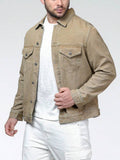 N374O chamarra Mezclilla Con Bolsillo Con Solapa beige grande pull&bear