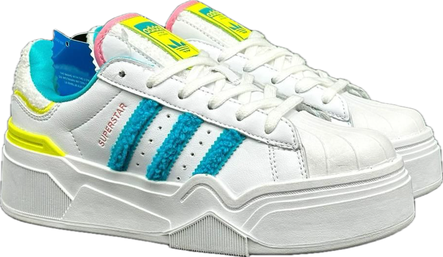 N372O Adidas concha plataforma superstar blanco azul