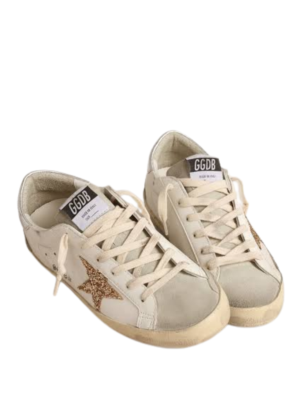 Golden Goose Super-Star Blanco Ice Gray Dorado Glitter