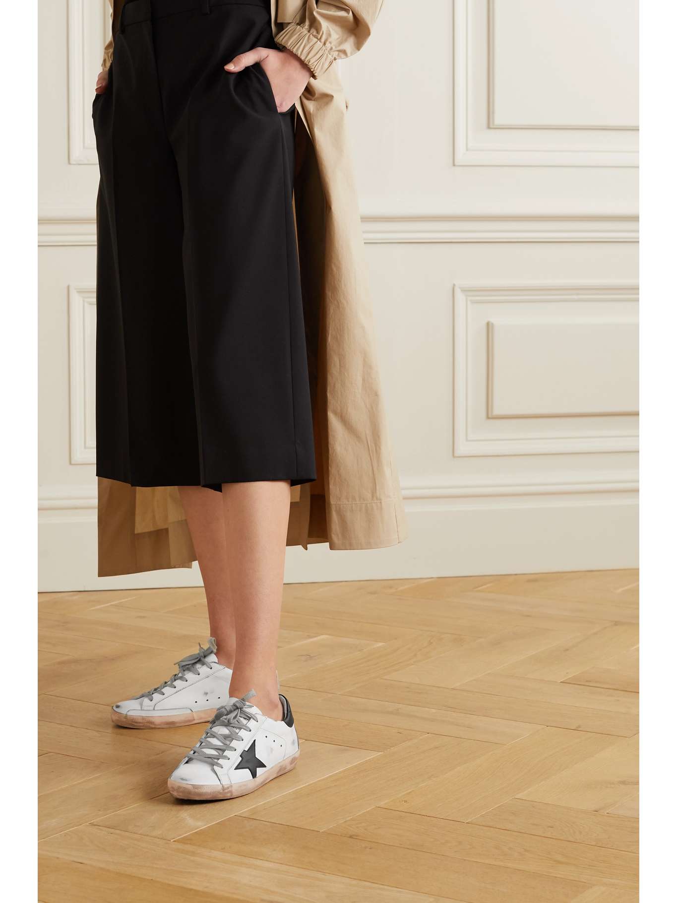 GOLDEN GOOSE Superstar distressed leather sneakers