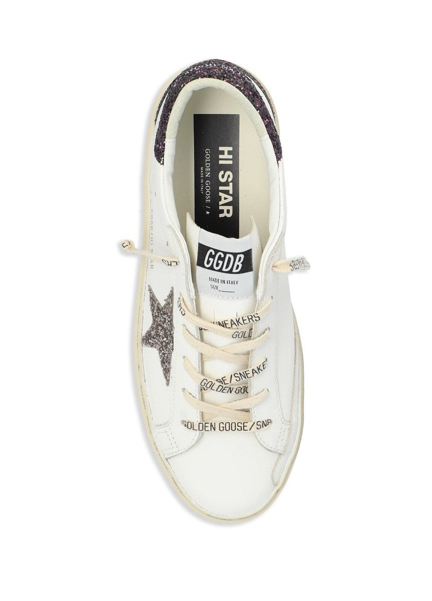 Golden Goose Hi Star Sneaker White, Purple NIB Auth