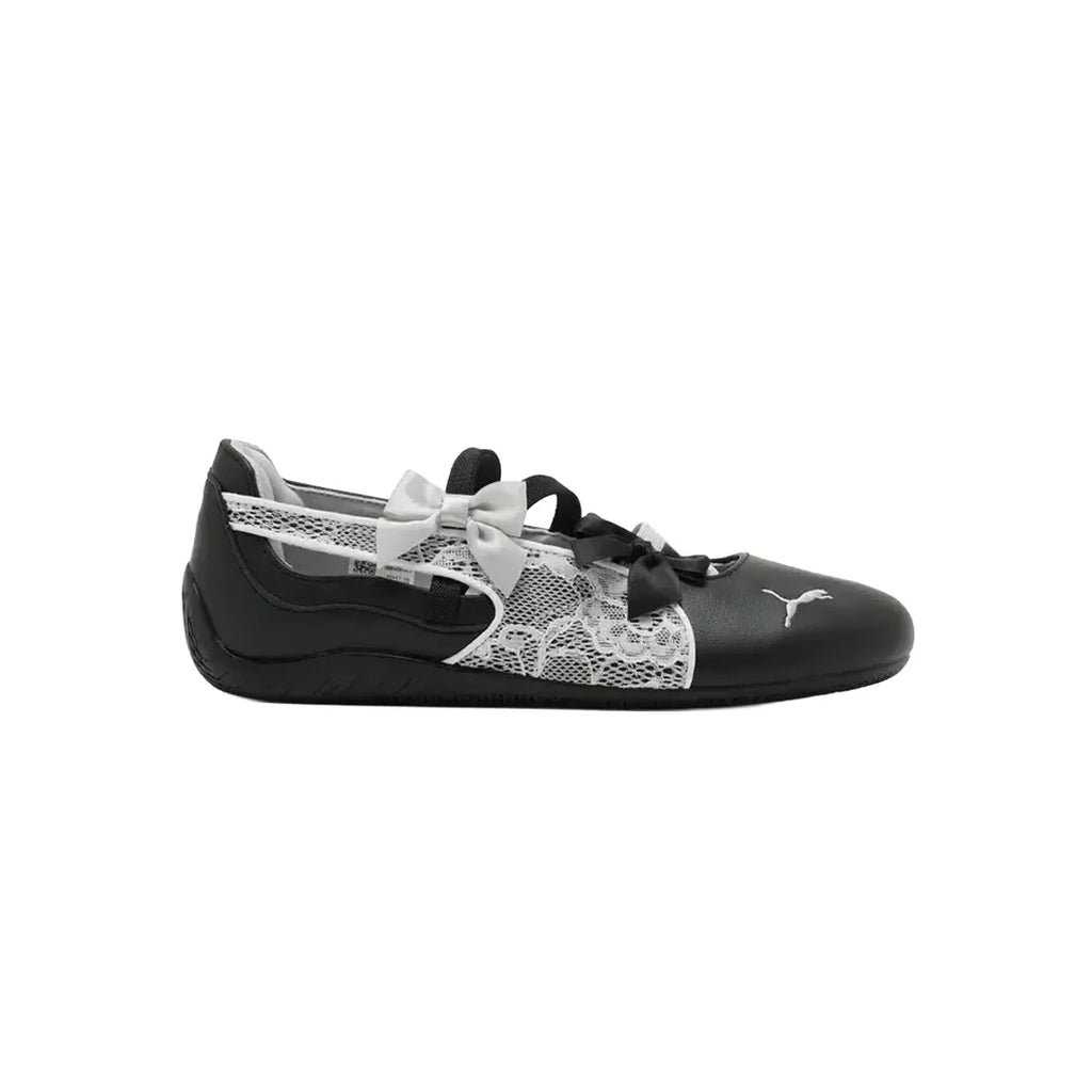 PUMA SPEEDCAT BALLET LACES BLACK WHITE WOMENS