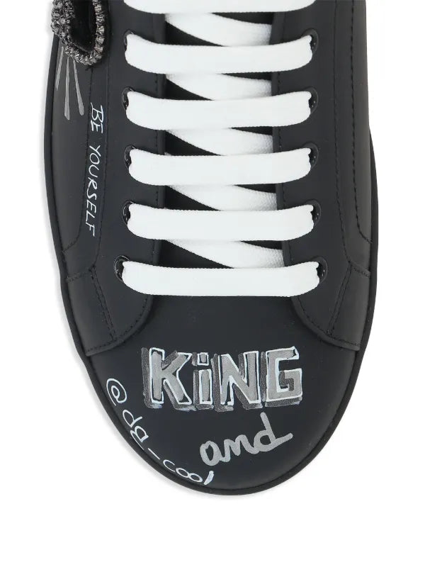 Dolce & Gabbana tenis con parche del logo negro