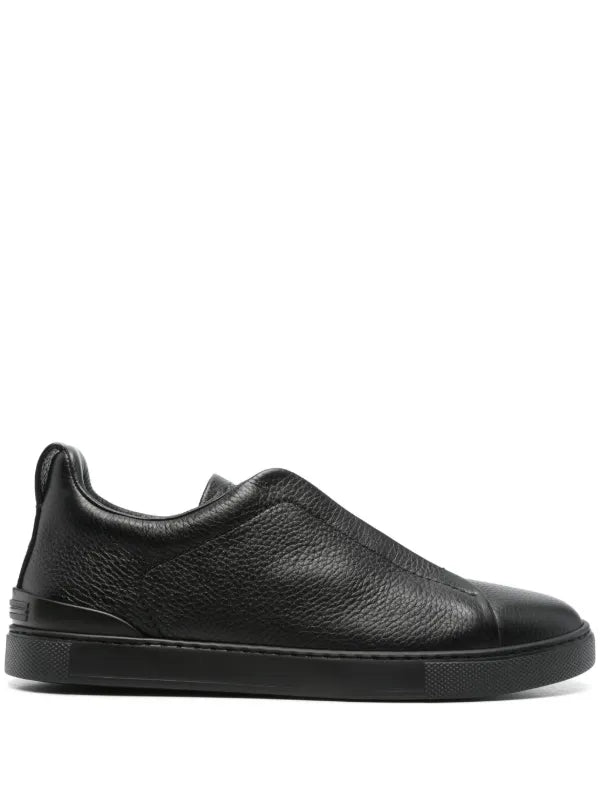 ZEGNA Tenis Triple Stitch Hombre Negro Piel - Calzado de mujer y hombre
