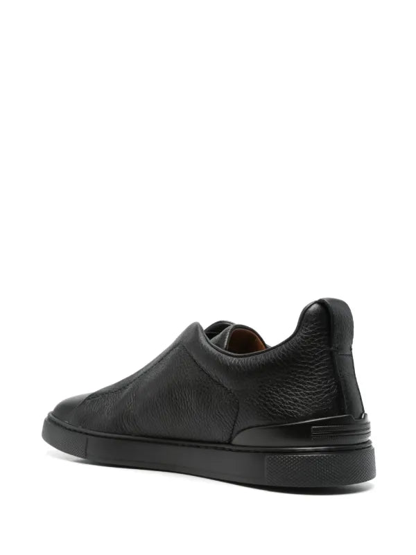 ZEGNA Tenis Triple Stitch Hombre Negro Piel - Calzado de mujer y hombre