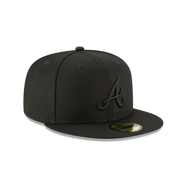Gorra SnapBack New Era Atlanta Braves Black On Black 59FIFTY Cerrada
