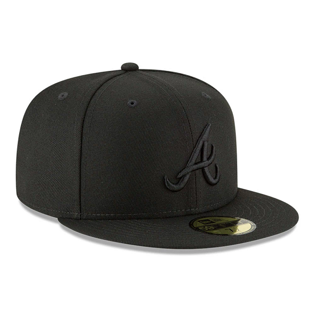 Gorra SnapBack New Era Atlanta Braves Black On Black 59FIFTY Cerrada