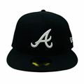 Gorra SnapBack New Era Atlanta Braves Black On White 59FIFTY Cerrada negro blanco