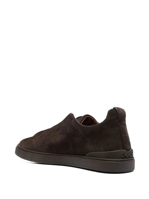 Zegna triple stitch gamuza negro