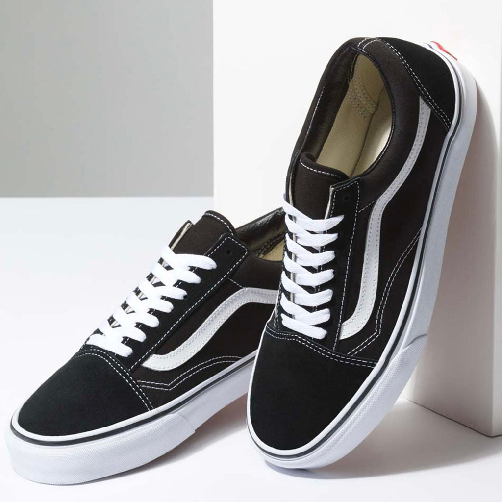 N370O Vans Tenis Vans tenis Old Skool Negro Gamuza - Calzado de mujer y hombre