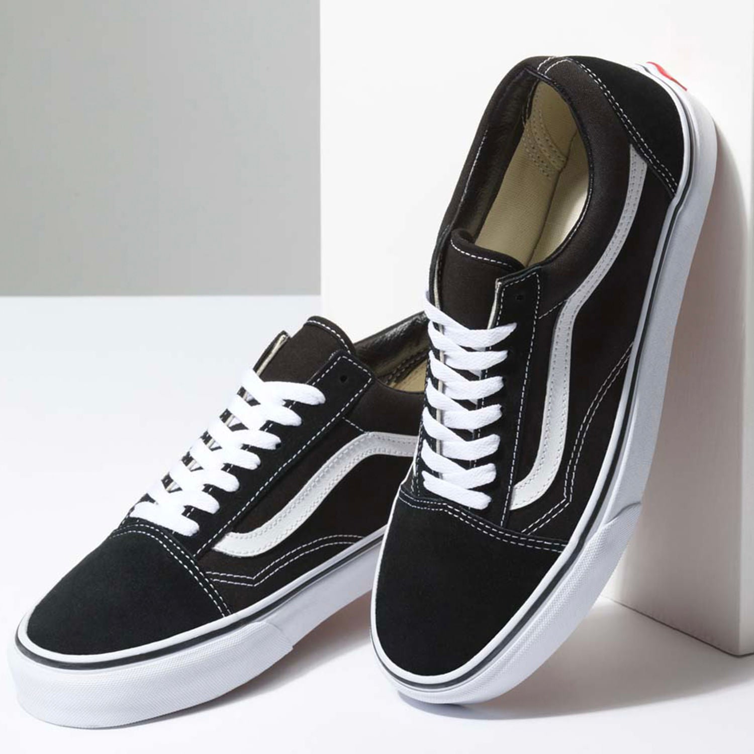 N370O Vans Tenis Vans tenis Old Skool Negro Gamuza - Calzado de mujer y hombre