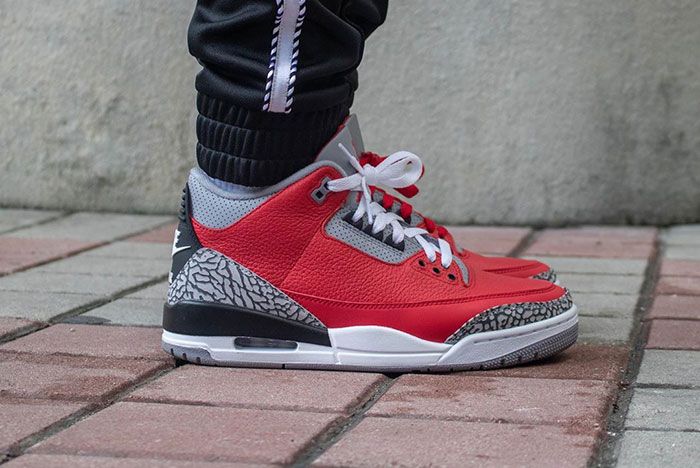 N372O jordan 3 red cement rojo katrina - Calzado de mujer y hombre