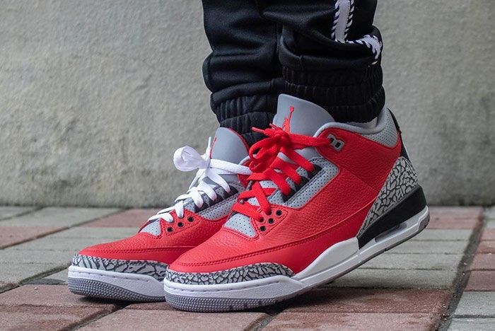 N372O jordan 3 red cement rojo katrina - Calzado de mujer y hombre