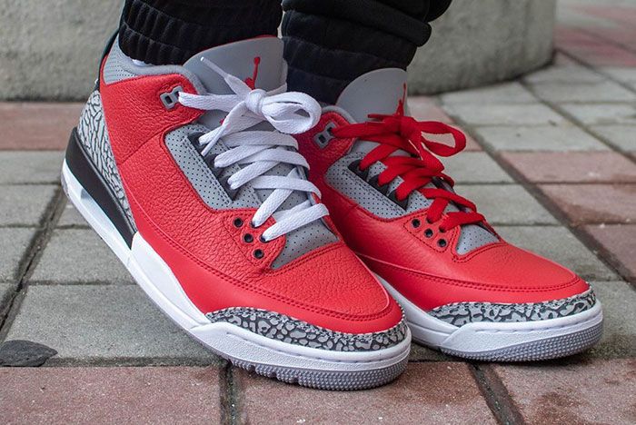 N372O jordan 3 red cement rojo katrina - Calzado de mujer y hombre