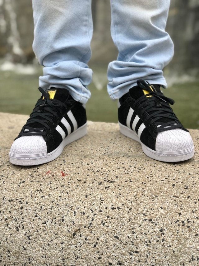 N370O SUPER STAR CONCHA NEGRO BLANCO GAMUZA - Calzado de mujer y hombre