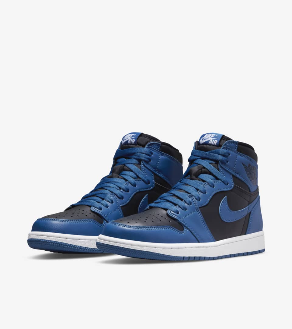 N370O Jordan 1 retro marina blue tenis de moda sneakers en piel