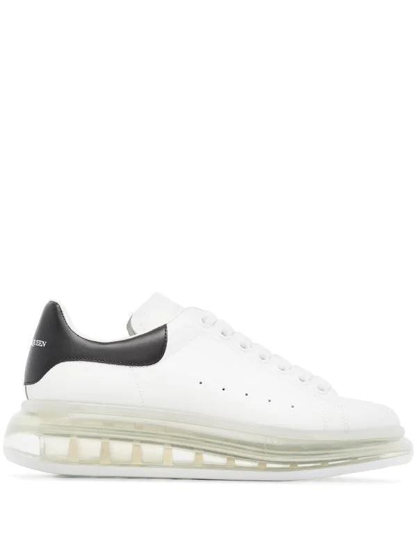 N372O Alexander mcqueen válvula blanco negro válvula tenis bajos oversize
