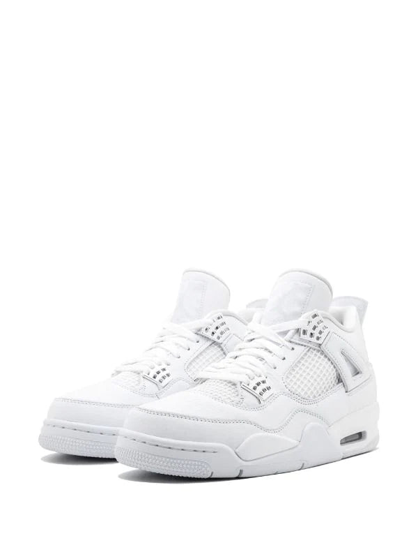 N372O (G5) air jordan retro 4 blanco metallic plata pure money