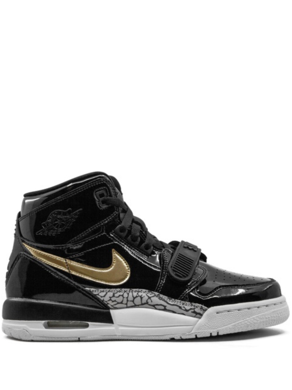 N370O Jordan Jordan Legacy 312 Black Gold Patent - Calzado de mujer y hombre